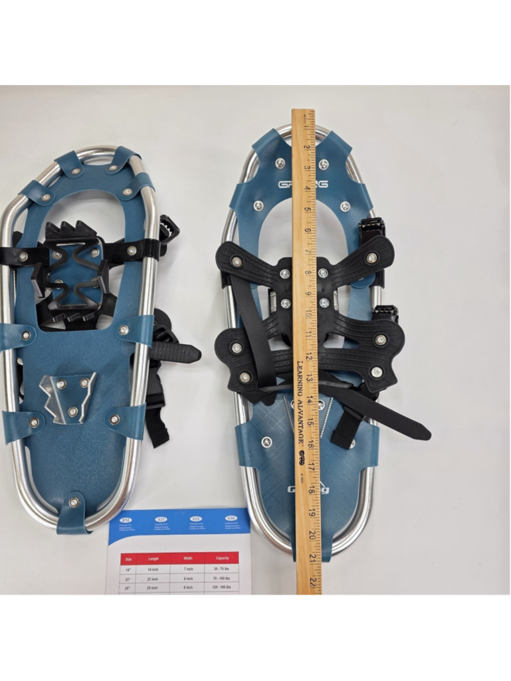 Gpeng X21 Snowshoes 21” 70-150 lb Teal Aluminum Winter Hiking Traction Bag - Picture 8 of 12